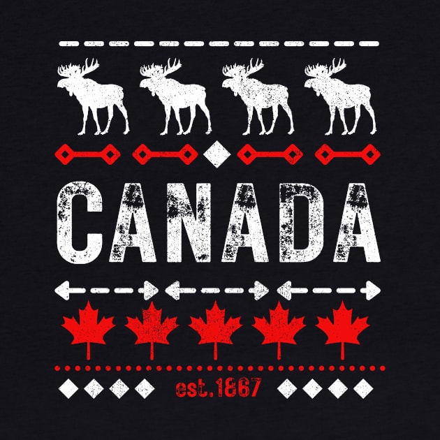 Canada Canadian Pattern Deer And Maple Leaf by Foxxy Merch